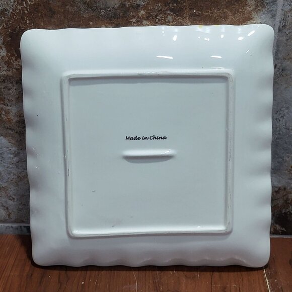 Pumpkin Sunflower Give Thanks Serving Platter Ceramic - Picture 2 of 10